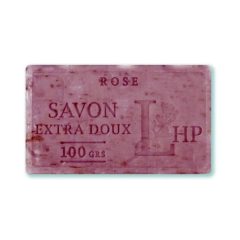   Lavanderaie de Haute Provence Marseille szappan, növényi olajjal, 100g, parabén-tartósítószer-szulfát mentes, hidratáló, celofánban Rose Fleurs(rózsaszirom)