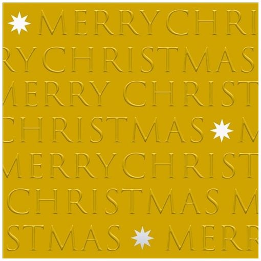 PPD Christmas letters gold dombornyomott papírszalvéta 33x33cm, 20db-os