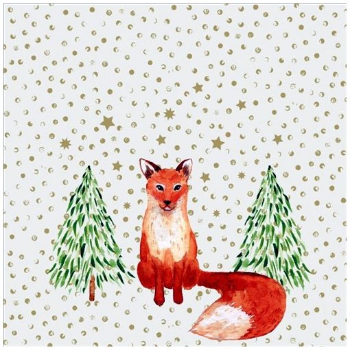 PPD Snowflakes & Fox papírszalvéta 33x33cm, 20db-os