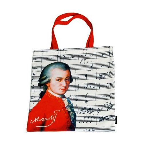 Textil bevásárlótáska 38x40cm, polyester, Mozart