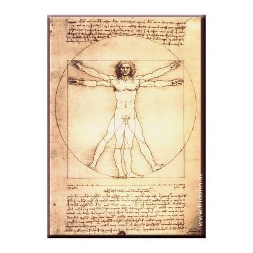 Hűtőmágnes 8x5,4x0,3cm, Leonardo Da Vinci.Vitruvius tanulmány