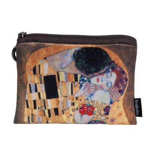 Mini pénztárca, polyester, 12x1,5x10cm, Klimt: The Kiss