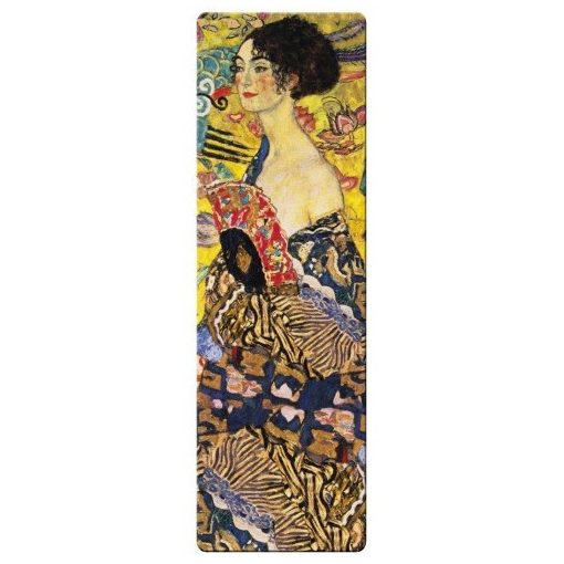 Könyvjelző 5x16cm, Klimt: Hölgy legyezővel