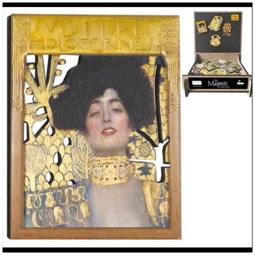 Hűtőmágnes (MDF lap)4,5x5,7cm, Klimt: Judith