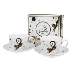   Duo Gift Porceláncsésze+alj, 2500ml, 2személyes, dobozban, Charming Cats