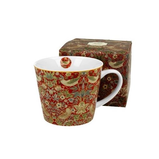 Duo Gift Porcelánbögre 600ml, dobozban, William Morris:Strawberry Thief Red