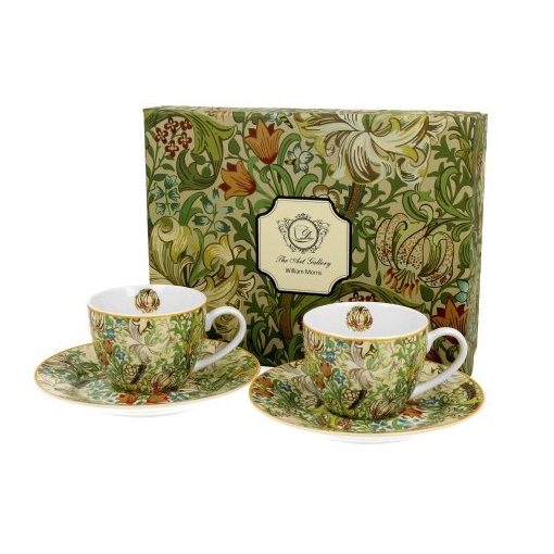 Duo Gift Porceláncsésze+alj , 100ml, 2 személyes, dobozban, William Morris:Golden Lilly