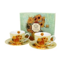   Porceláncsésze + alj 280ml, 2 személyes dobozban, Van Gogh: Napraforgók