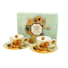   Porceláncsésze + alj 110ml, 2 személyes dobozban, Van Gogh: Napraforgók