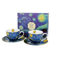   Porceláncsésze+alj,280ml,2 személyes, dobozban, Van Gogh: Csillagos éj