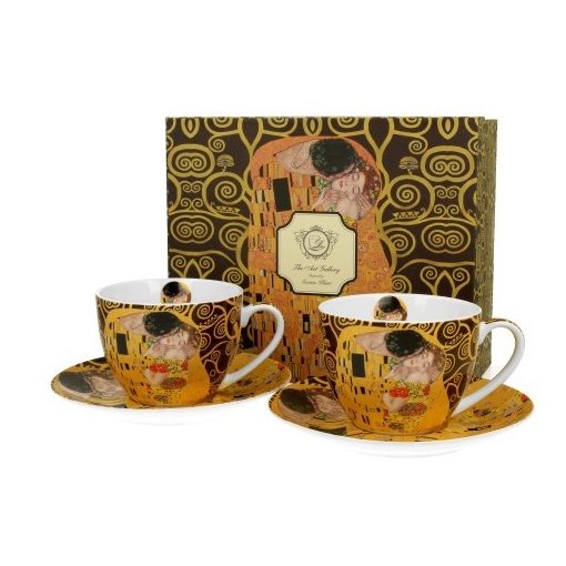 Duo Gift Porceláncsésze+alj, 280ml, 2 személyes, dobozban, Klimt: The Kiss