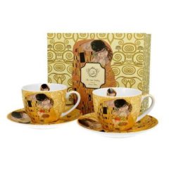 Porceláncsésze+alj,250ml,2 személyes, Klimt: The Kiss