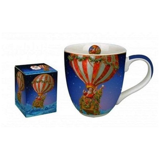 Porcelánbögre 1000ml, dobozban, Santa Balloon