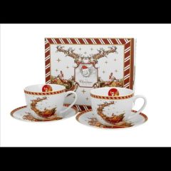   Duo Gift Porceláncsésze+alj, 250ml, 2 személyes, dobozban, Santa on Sleigh