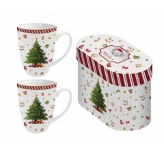   Porcelánbögre 380ml,2 db-os szett dobozban, Christmas Tree 2