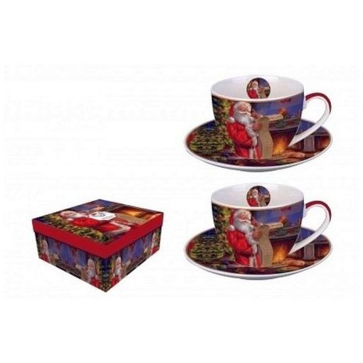 Porceláncsésze+alj 280ml,2 személyes, dobozban, Santa Letter