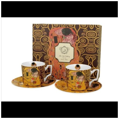 Duo Gift Porceláncsésze+alj, 110ml, 2személyes, dobozban, Klimt:The Kiss