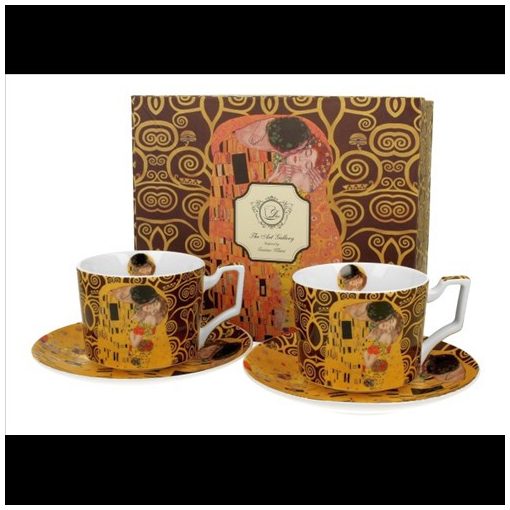 Duo Gift Porceláncsésze+alj, 270ml, 2 személyes, dobozban, Klimt:The Kiss