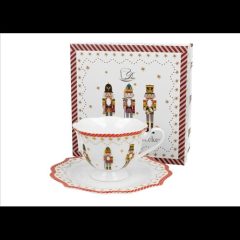   Duo Gift Porceláncsésze+alj, 190ml, dobozban Christmas Nutcracker