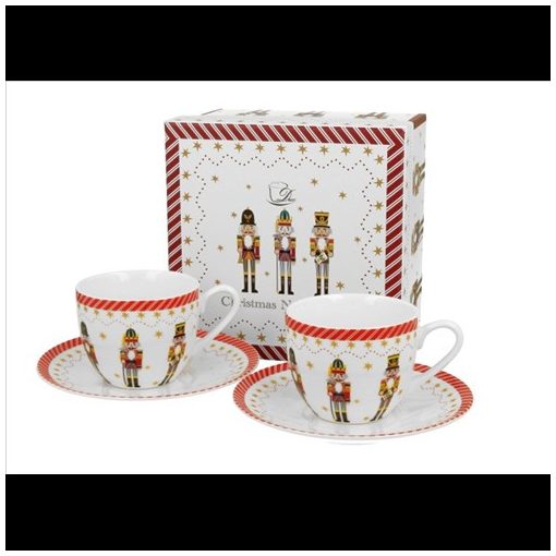 Duo Gift Porceláncsésze+alj, 90ml, 2 személyes, dobozban, Christmas Nutcracker