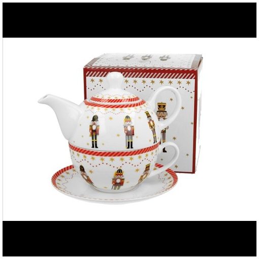 Duo Gift Porcelán egyszemélyes teázós szett 300ml, dobozban, Christmas Nutcracker