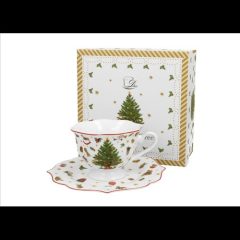   Duo Gift Porceláncsésze+alj, 190ml, dobozban Christmas Tree