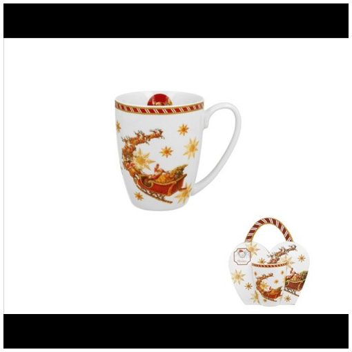 Duo Gift Porcelánbögre 360ml, díszcsomagolásban, Santa on Sleigh