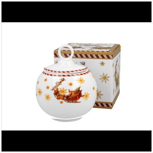 Duo Gift Porcelán keksztároló 12cm, 700ml, dobozban, Santa on Sleigh