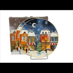   Duo Gift Porcelán desszerttányér szett, 2db-os, 19cm, dobozban, Christmas City