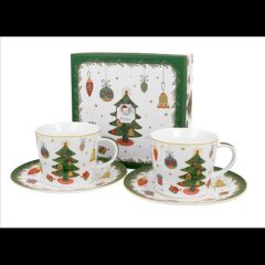   Duo Gift Porceláncsésze+alj, 250ml, 2 személyes, dobozban, Around Christmas Tree