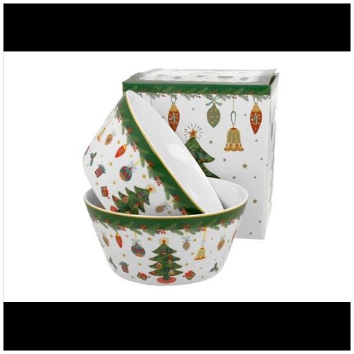 Duo Gift Porcelántál szett 2db-os, 14cm, 700ml, Around Christmas Tree