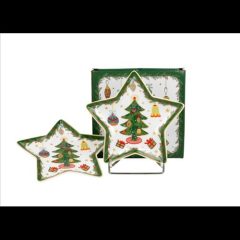   Duo Gift Porcelán csillagtányér szett 2db-os, 15x1,5cm, dobozban, Around Christmas Tree