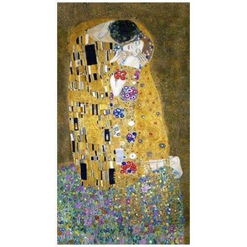 Jegyzettömb 85x153mm, metál, 144 vonalas oldal, KLIMT: The Kiss