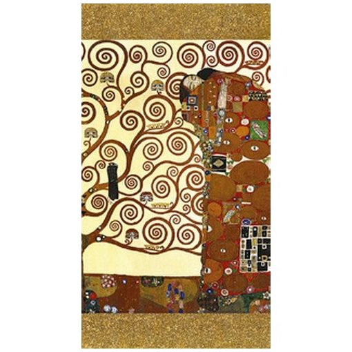 Jegyzettömb 85x153mm, metál, 144 vonalas oldal, KLIMT: Életfa/Várakozás