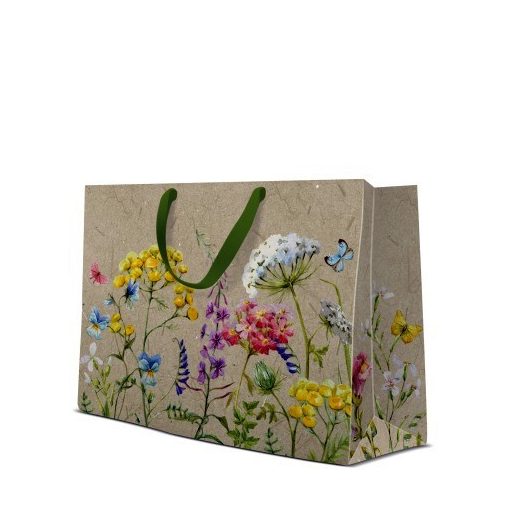 PAW Meadow Flowers papír ajándéktáska horizontal 33,5x26,5x13cm