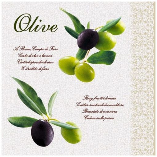 Olive papírszalvéta 33x33cm, 20db-os