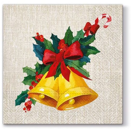 Jingle Bells papírszalvéta 33x33cm, 20db-os