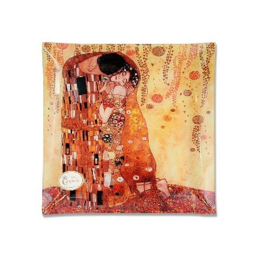 Carmani Üvegtányér 30x30cm, Klimt:The Kiss