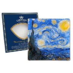 Carmani Üvegtányér 13x13cm, Van Gogh:Csillagos éj