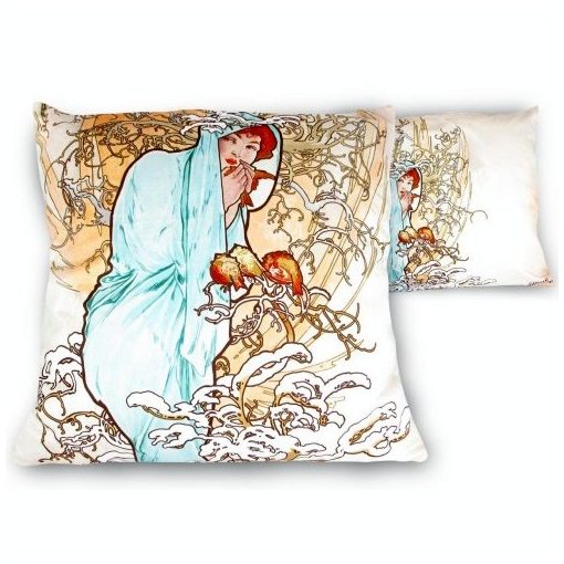 Párna 45x45cm, polyester, Mucha: Tél