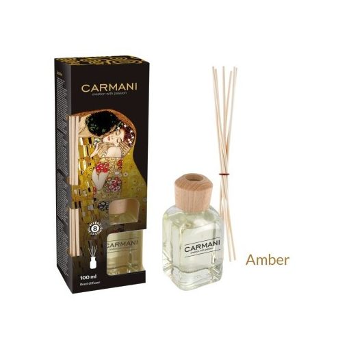 Szobaillatosító 100ml, Klimt: Kiss dobozban, rattanpálcikával, Amber(Borostyán)