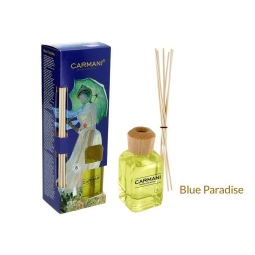 Carmani Szobaillatosító 100ml, Monet, dobozban, rattanpálcikával, blue paradise