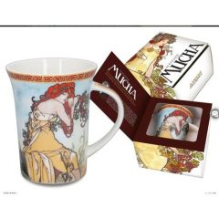 Porcelánbögre 400ml, Mucha: Tavasz