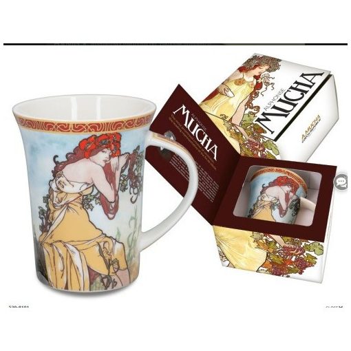 Porcelánbögre 400ml, Mucha: Tavasz