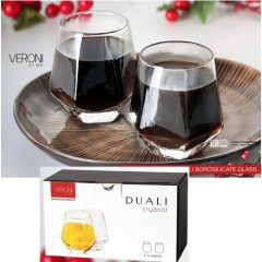   Veroni Duali Crystal szögletes üvegpohár 2 db-os szett, 280ml