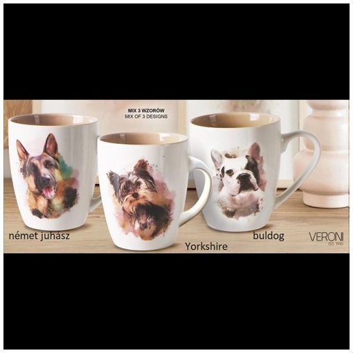 Veroni Dog Art porcelánbögre 360ml