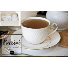   Veroni Puccini porceláncsésze+alj, 250ml, 2 személyes, dobozban