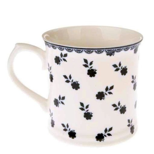 Porcelánbögre kék apróvirágos, 400ml,