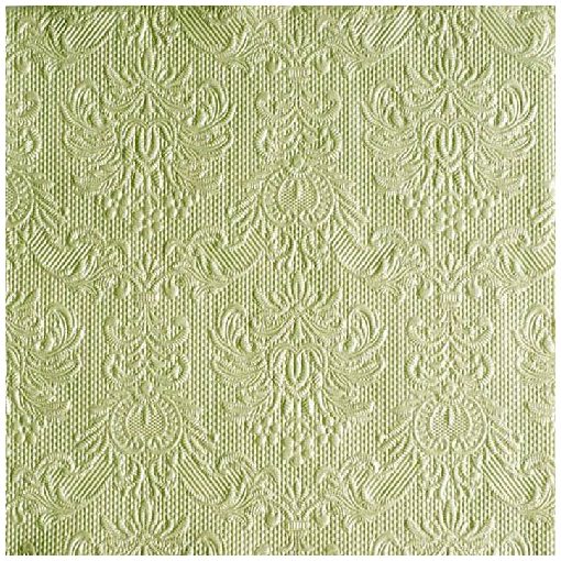 Elegance Green pearl dombornyomott papírszalvéta 40x40cm, 15db-os