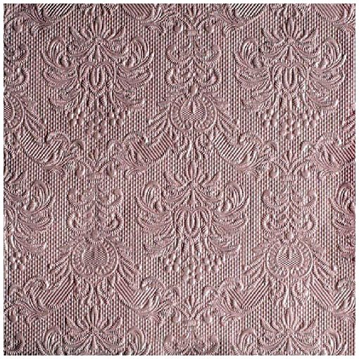 Elegance pearl pink dombornyomott papírszalvéta 40x40cm, 15db-os